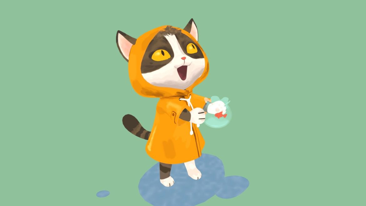 raincoat animals cat 3d model