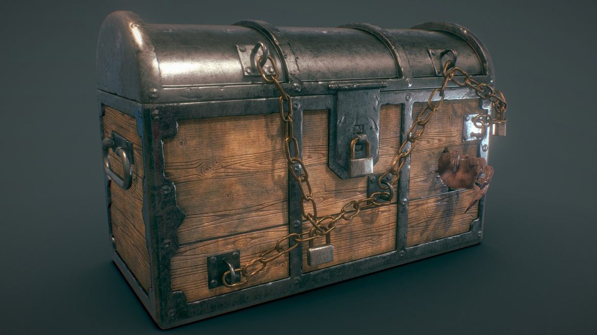 scary chest treasure chest contest 3d model