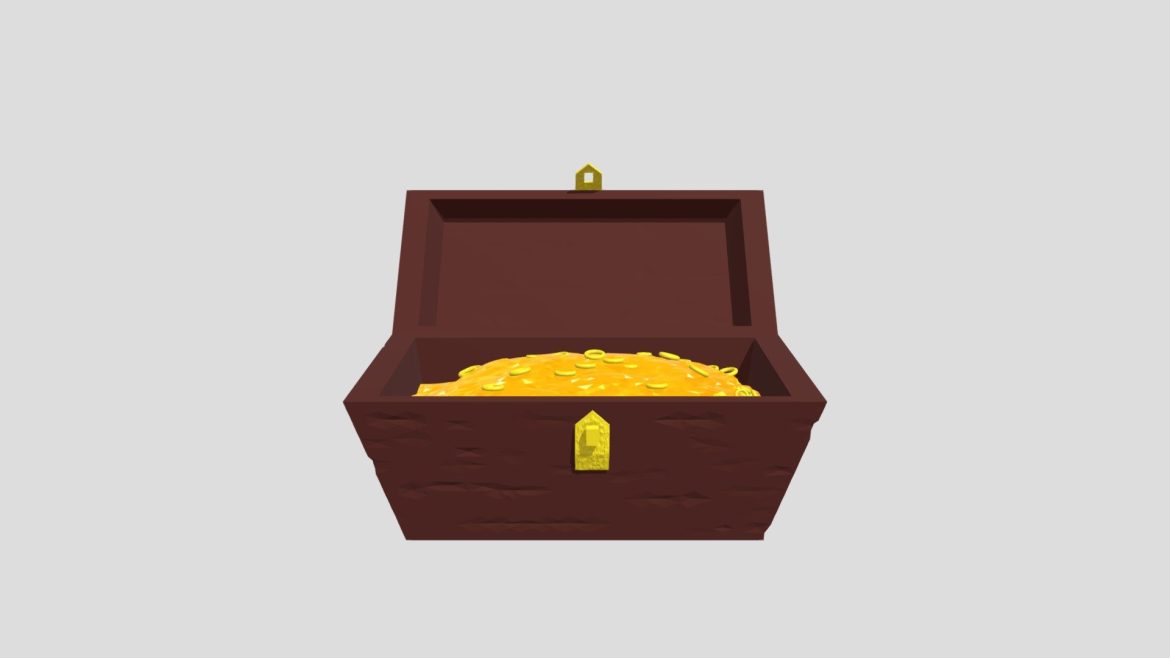 simple pirate treasure chest 3d model