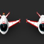 space ship white toon 3d model