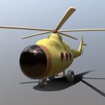 stylized low poly cartoony helicopter 3d model