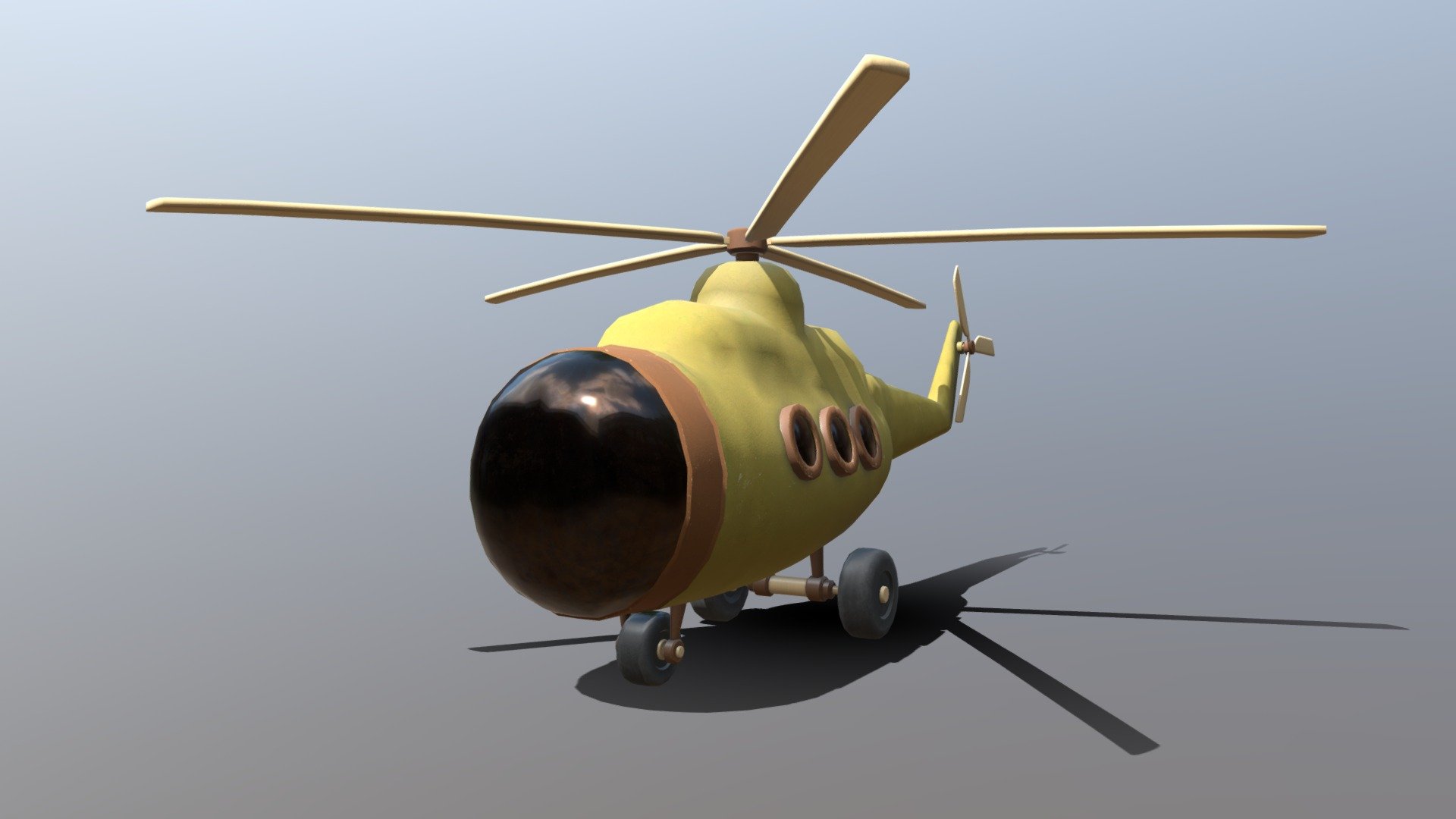 Stylized Low-poly Cartoony Helicopter