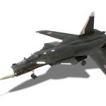 su 47 firkin jet fighter aircraft 3d model