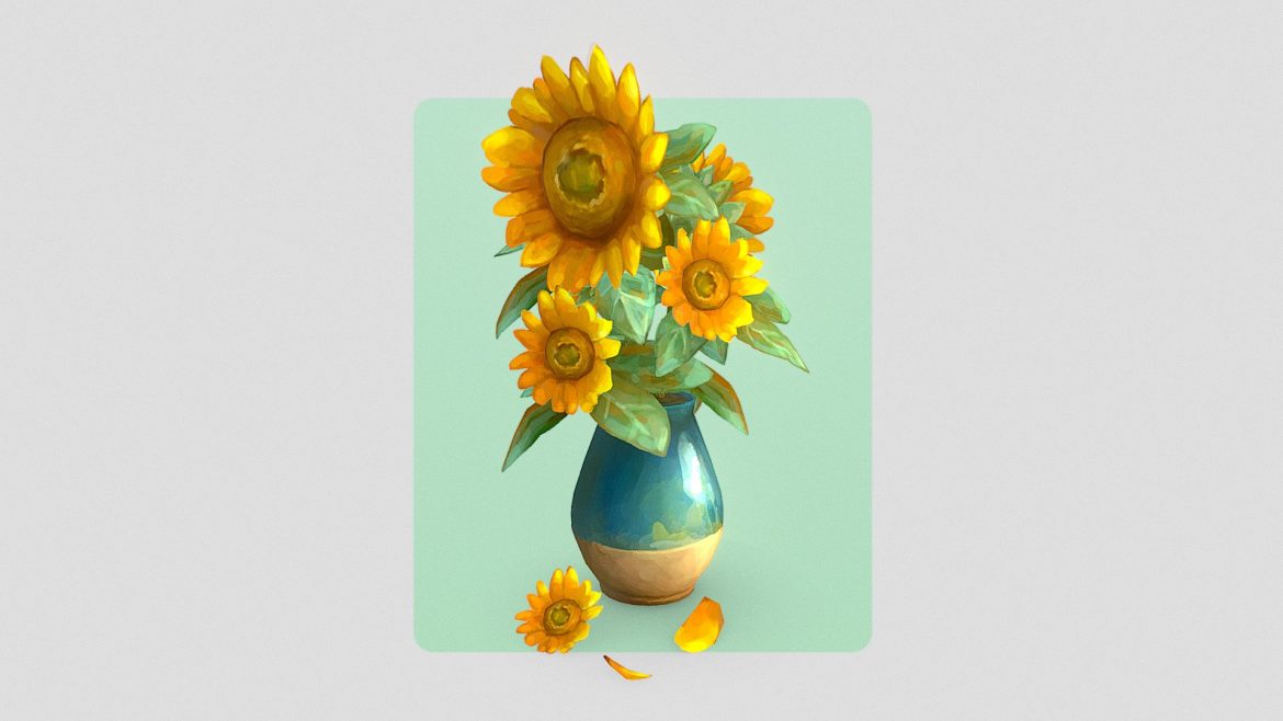 sunflowers 3d model