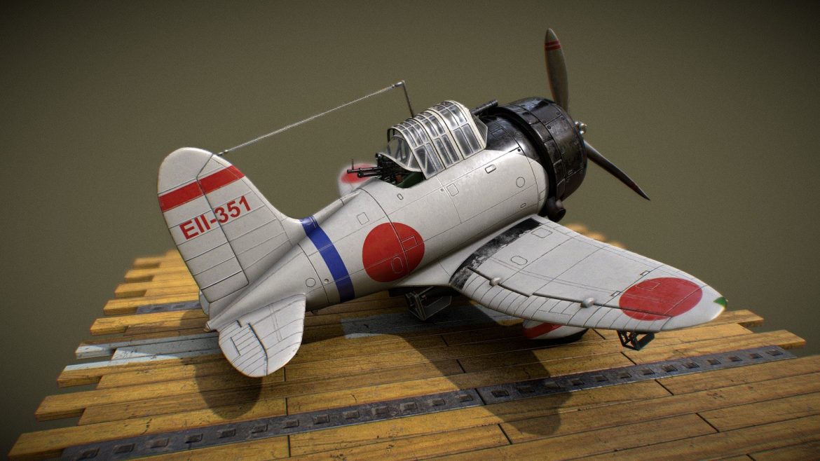 toon aichi d3a val naval aviation 3d model