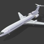 tupolev tu 154 blank animated 3d model