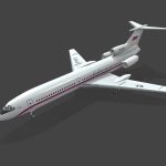 tupolev tu 154 russia with levels of detail 3d model