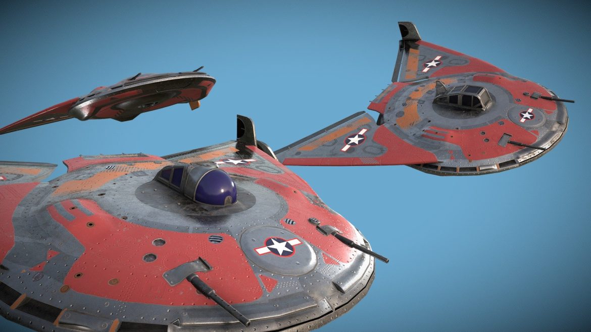 ufo aircraft aero hybrid fighters mark2 3d model