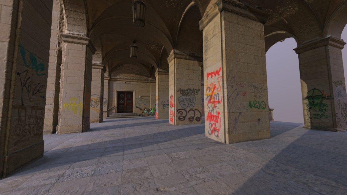 walkway in karl marx allee cg ready 3d model