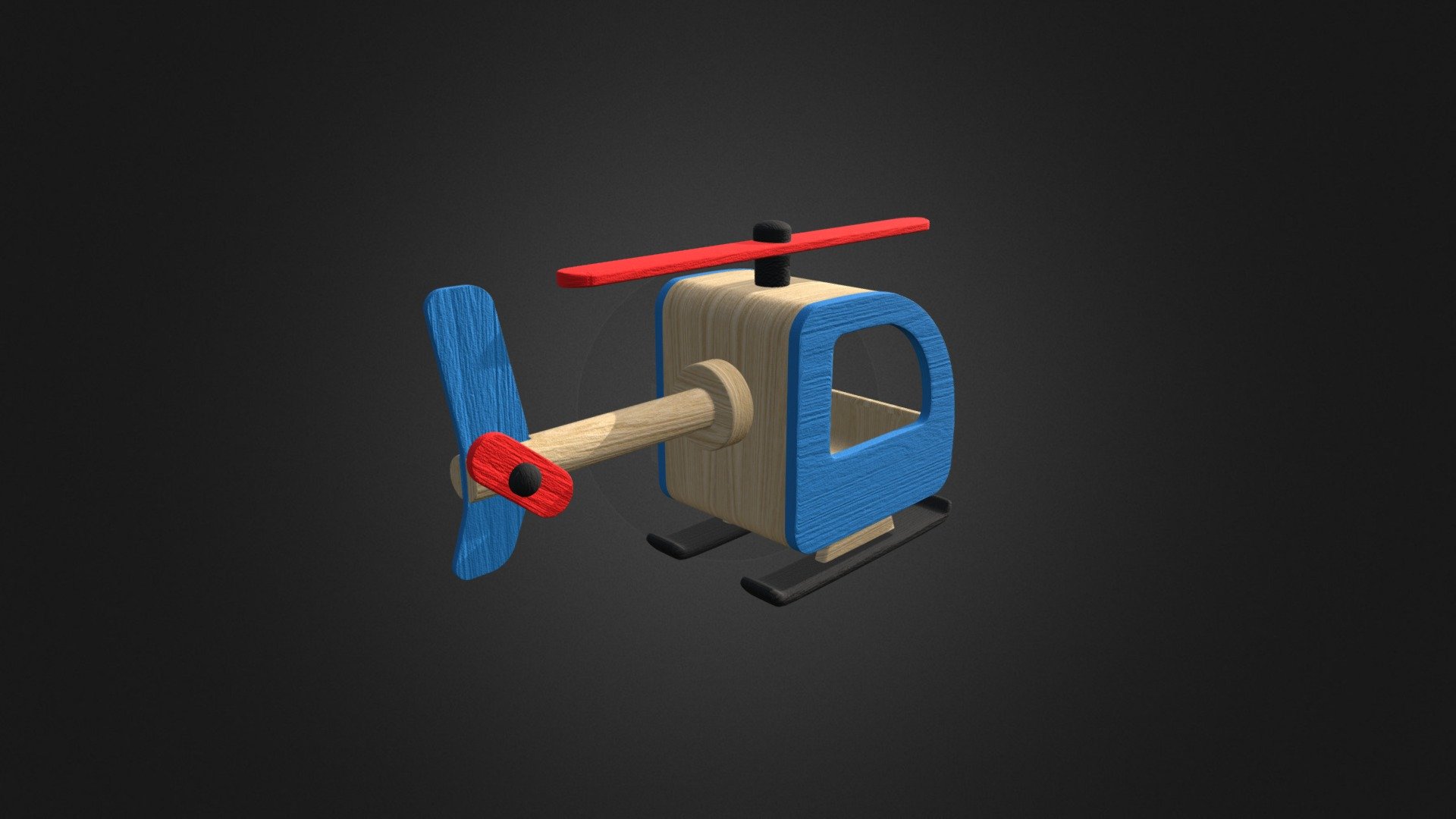 Wooden Helicopter Toy