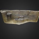 WWI trench with chair and coat