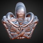 xenomorph chest whit animation and no textures 3d model