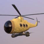 “Yellow Submarine” Cartoony Stylized Helicopter