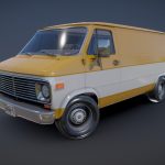 70s Industrial Van 3d Model - High-detail 3D model of a 1970s industrial van with PBR textures and accurate exterior geometry.