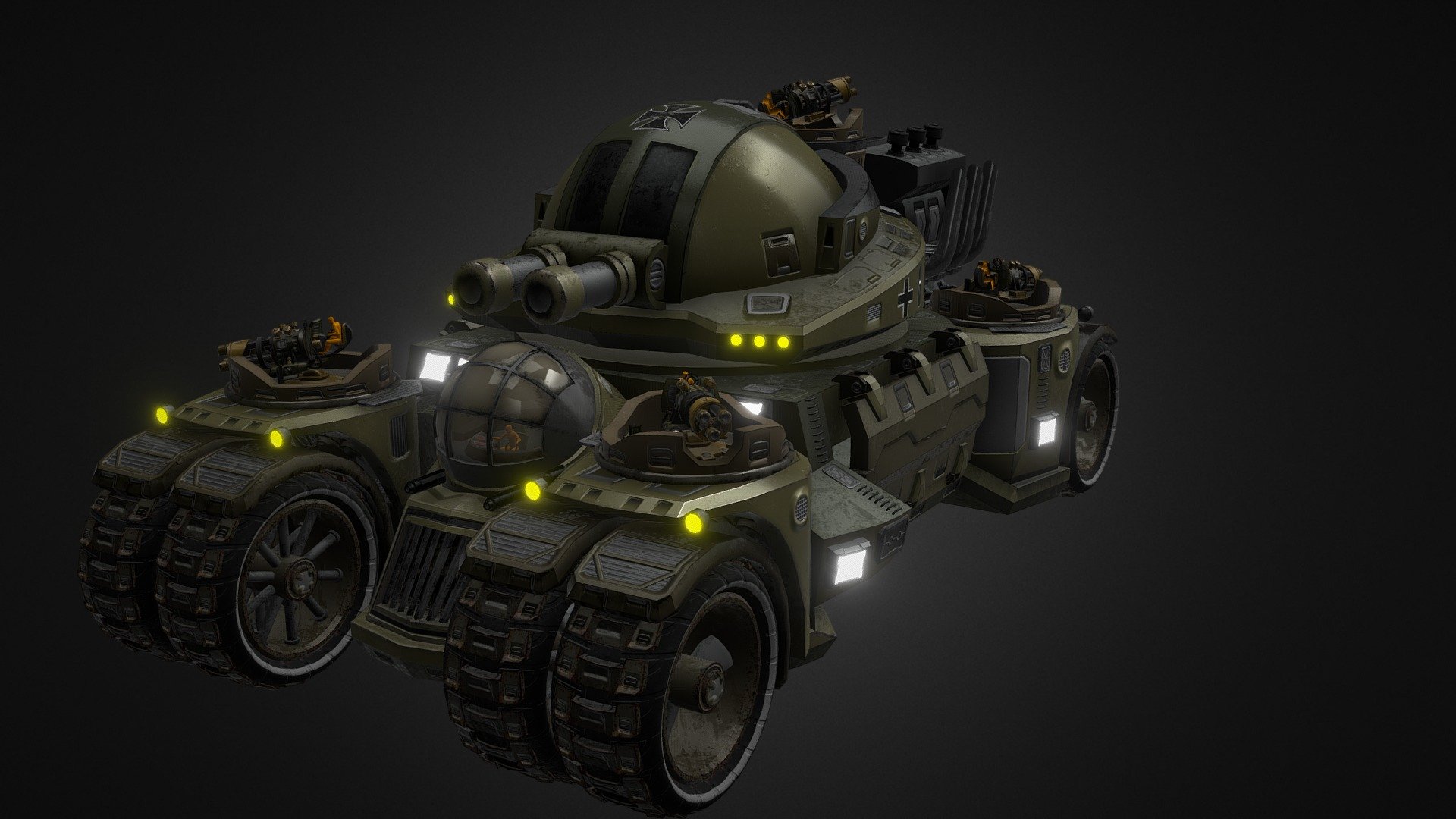 Animated German Super Tank