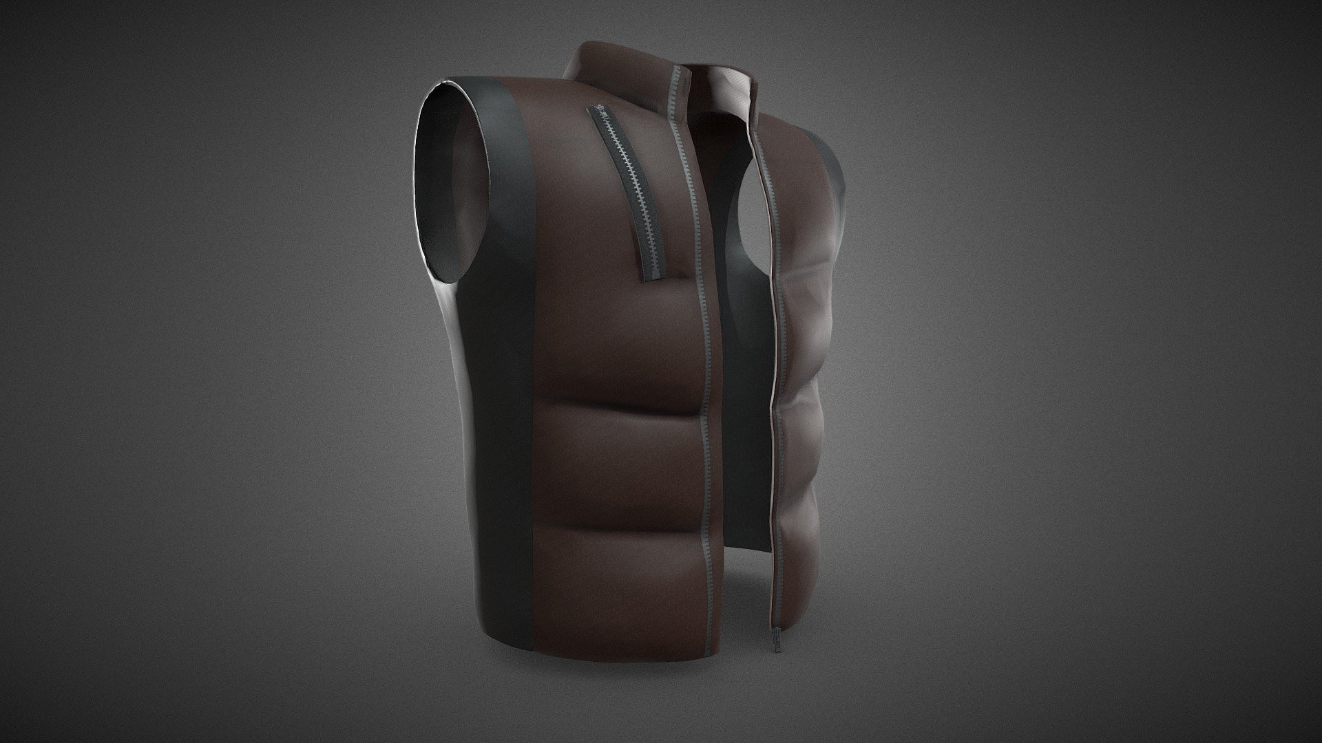 Black And Brown Puffer Vest