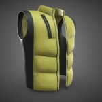 Black And Yellow Puffer Vest