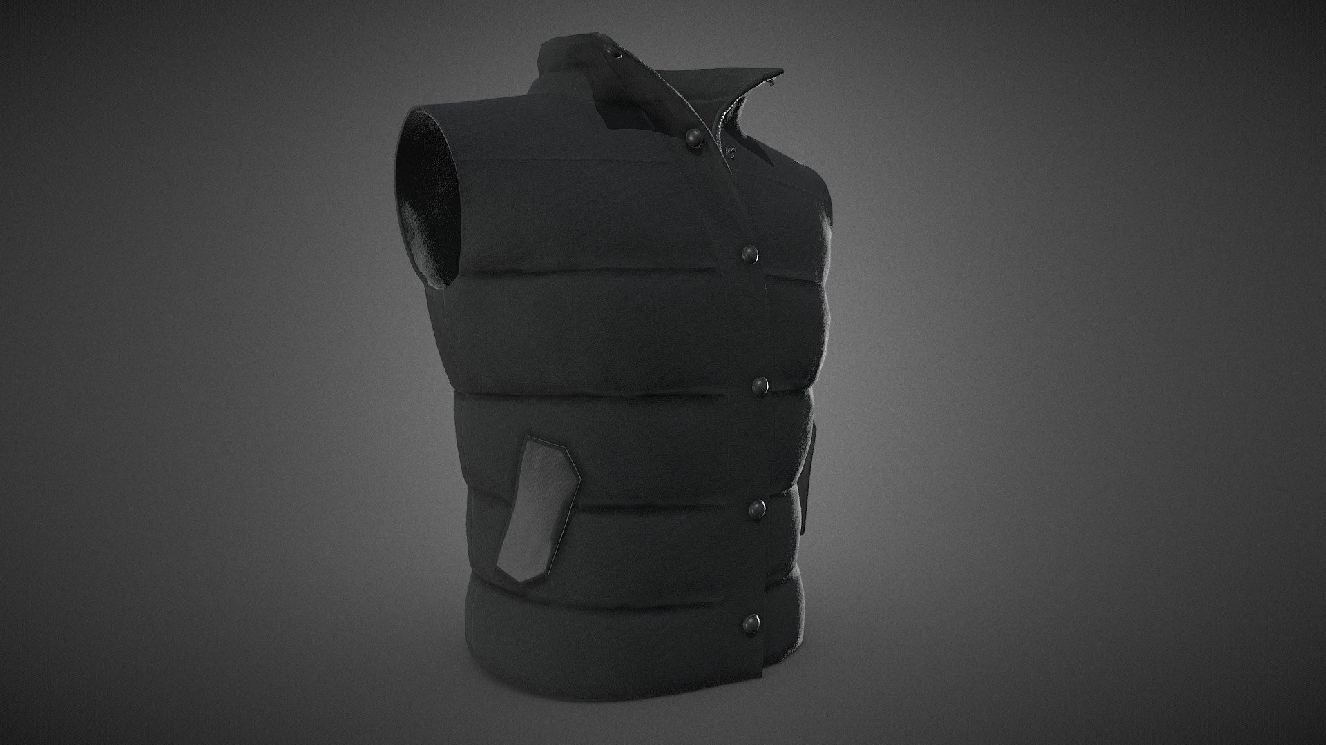 Full Black Puffer Vest