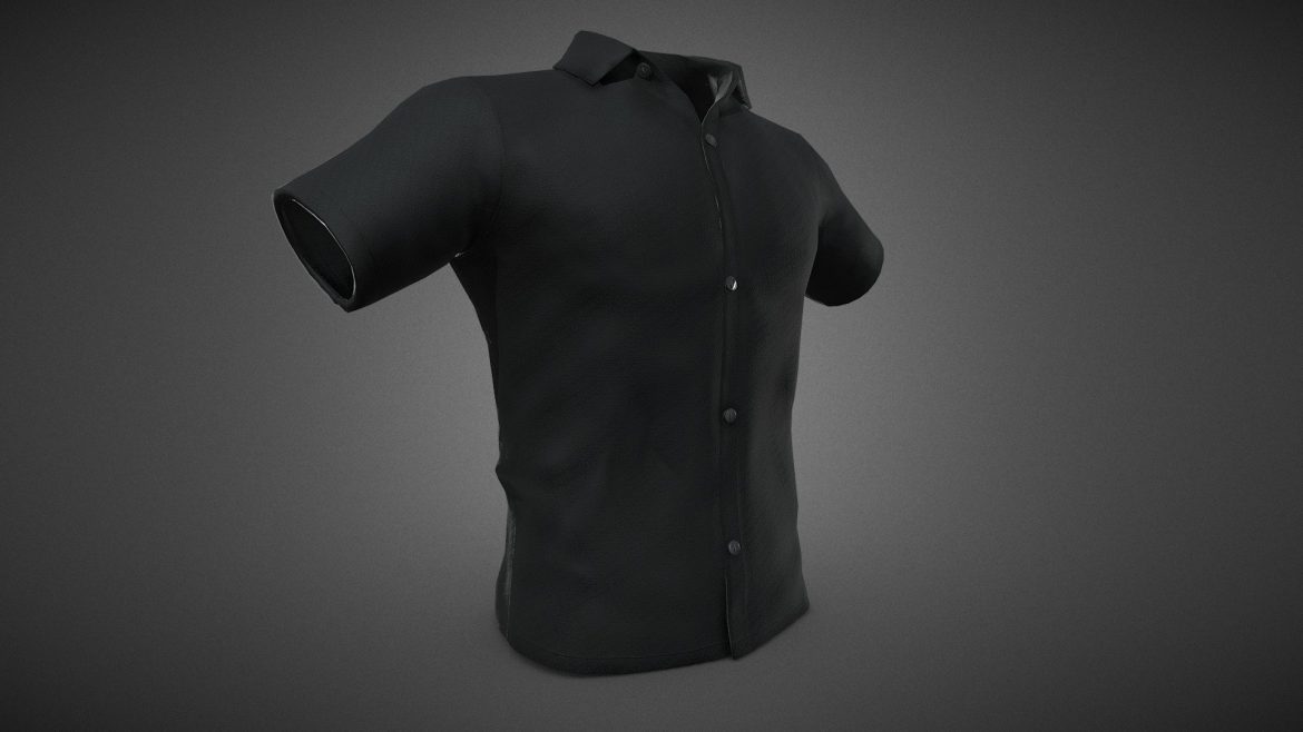 black summer shirt 3d model