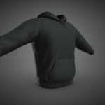 black winter hoodie 3d model