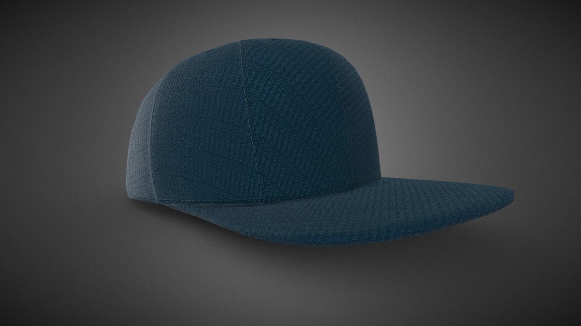 blue snapback cap 3d model
