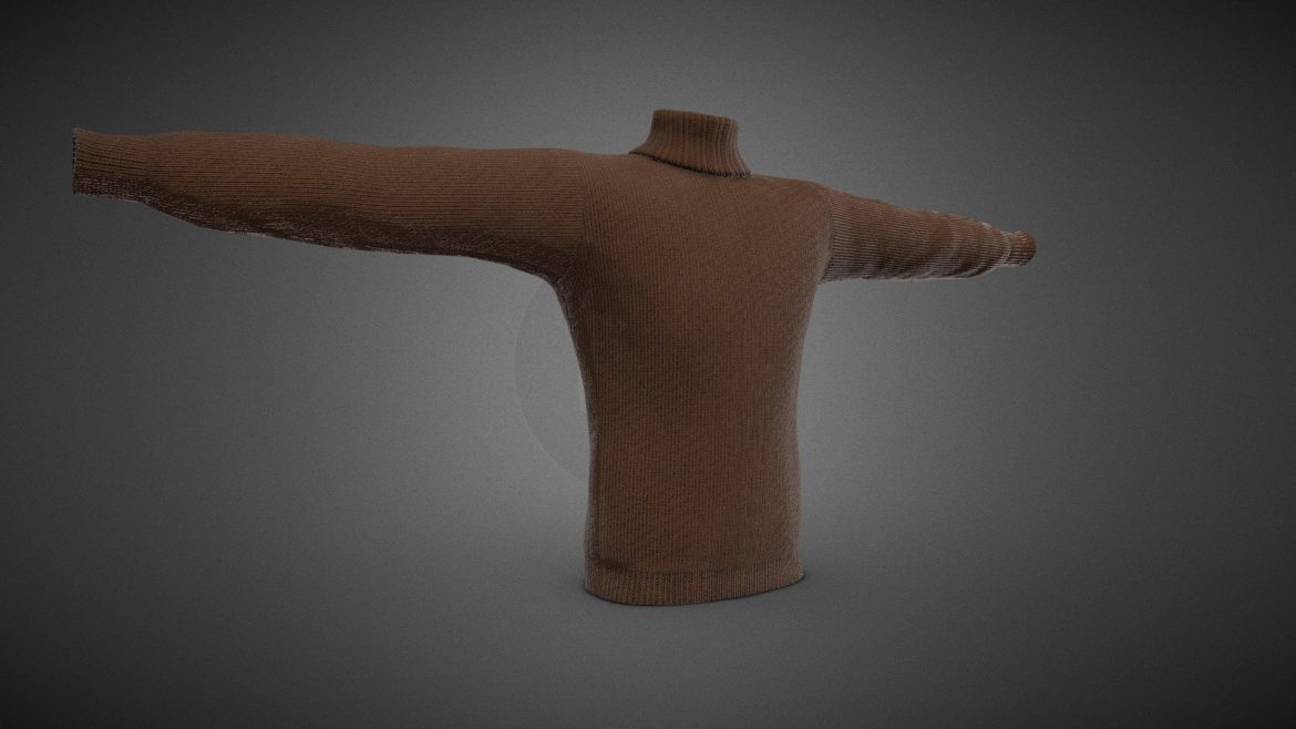 brown winter turtleneck 3d model