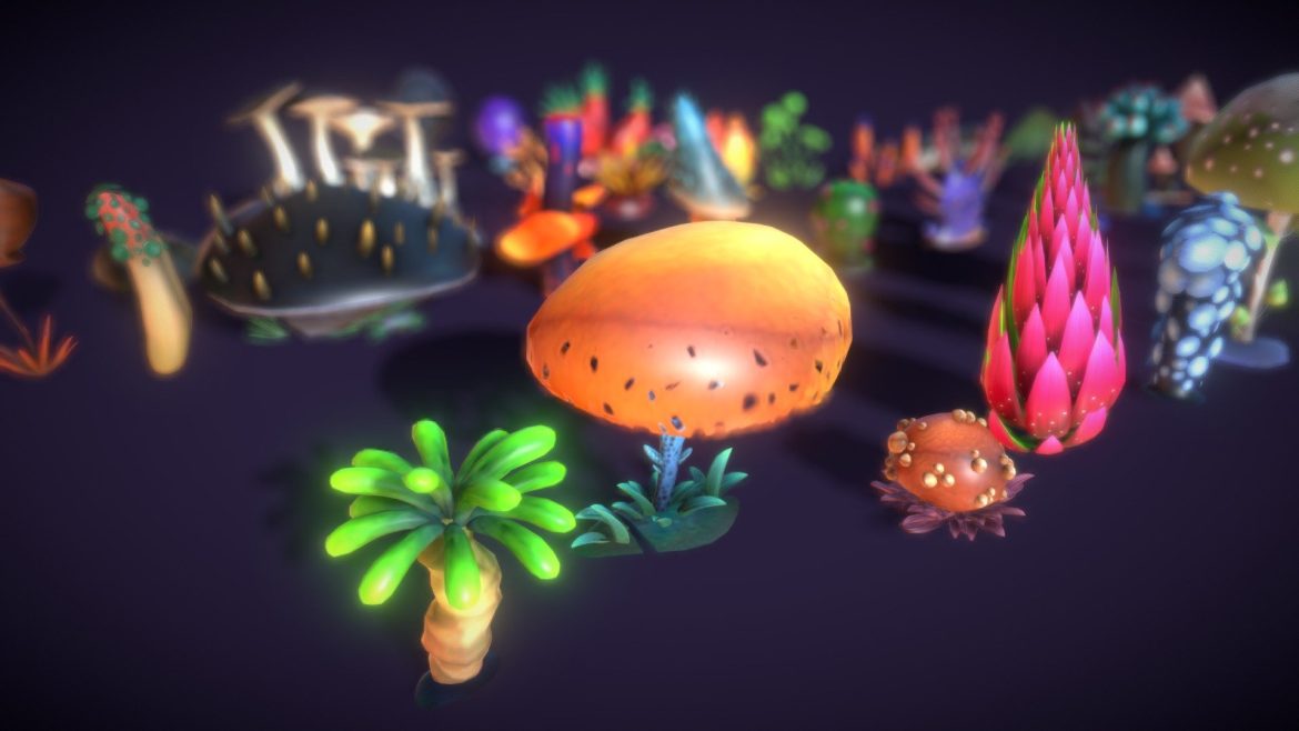 cartoon seaweed 3 3d model