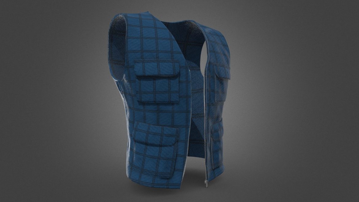 casual vest style 3 3d model