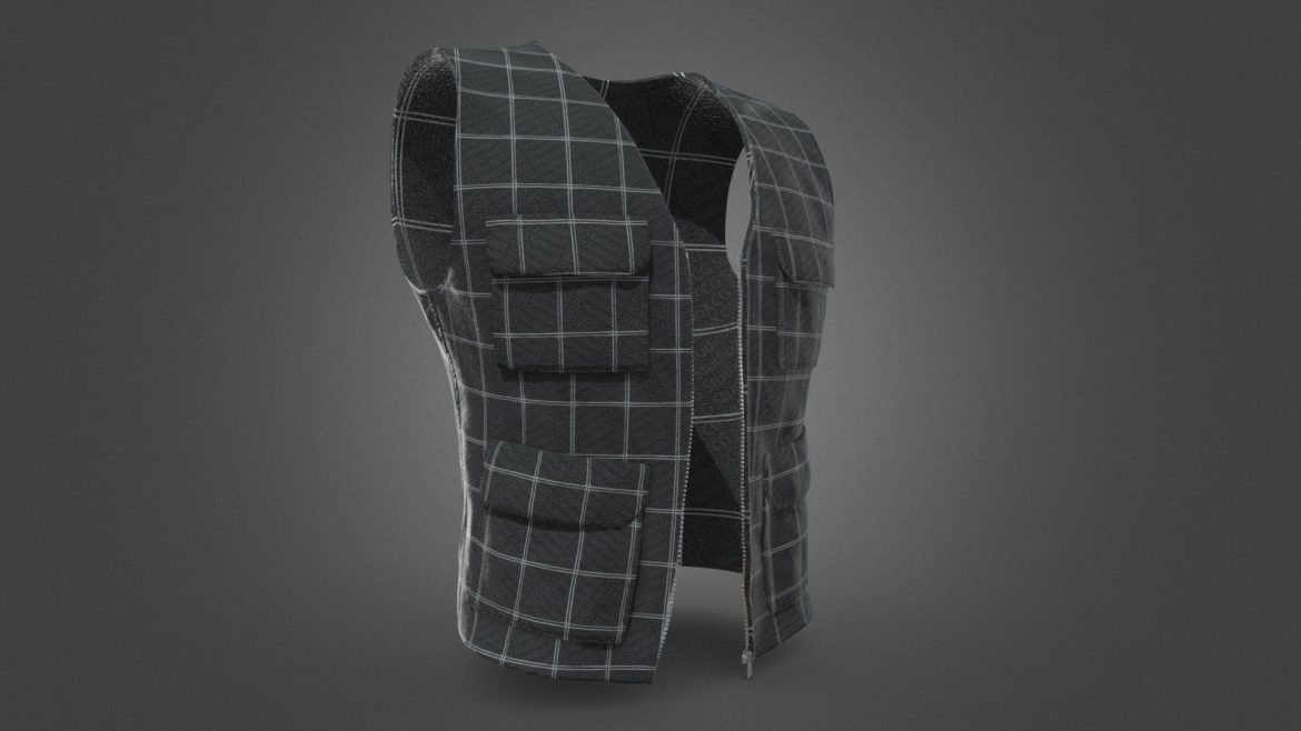casual vest style 5 3d model