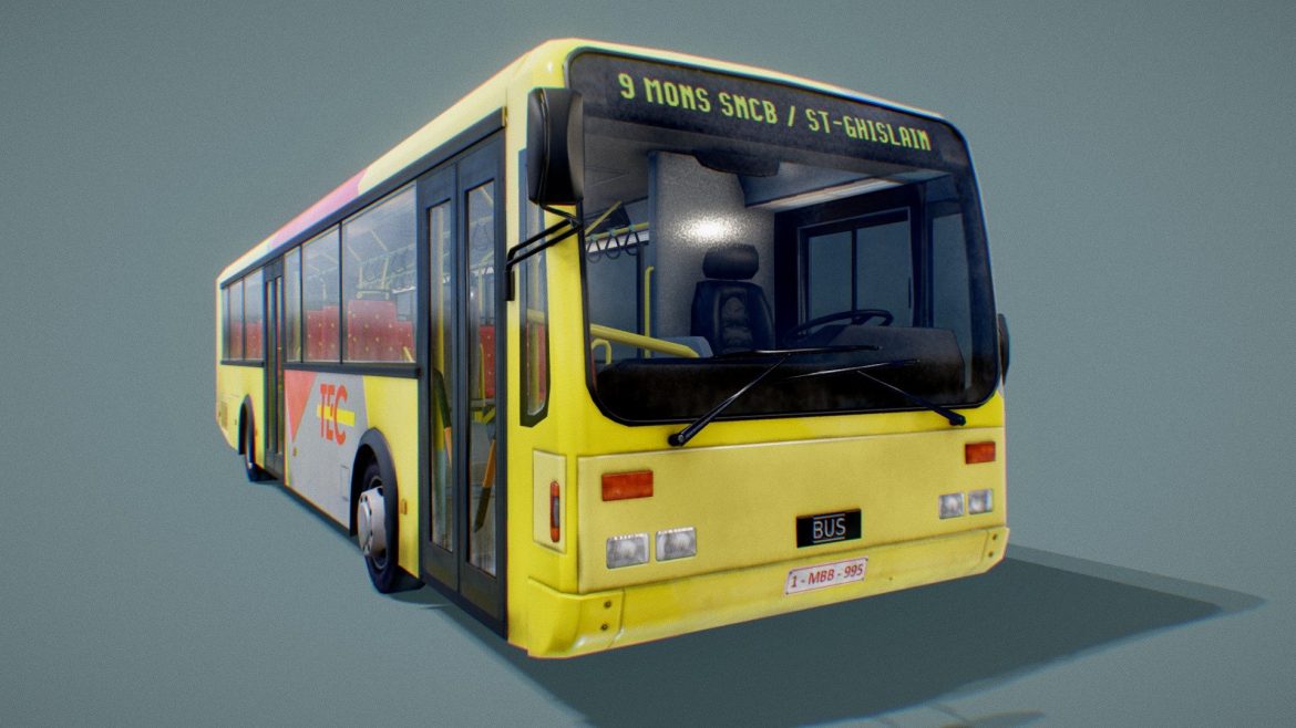 complete low poly bus animated demo 3d model
