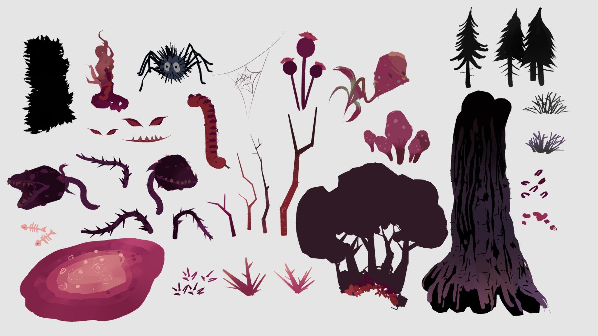 Dark Forest – style elements pack collection