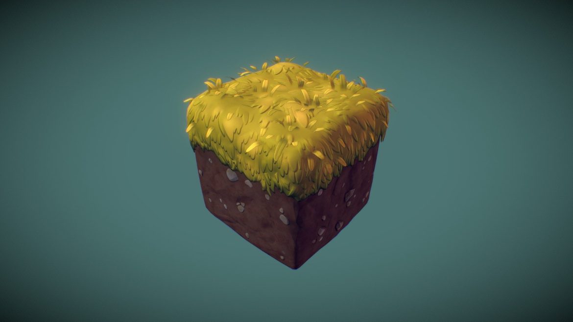 dirt cube pbr hand painted series 3d model