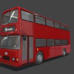 double decker bus closed top animated 3d model