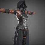 Female Assassin Outfit 3d Model - Female Assassin Outfit 1 3D model showcasing PBR textures and game-ready design