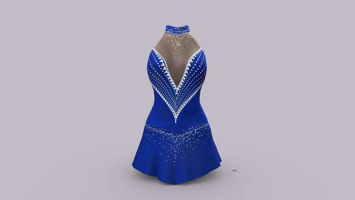female figure skating dress 3d model