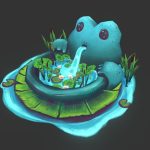 frog fountain 3d model