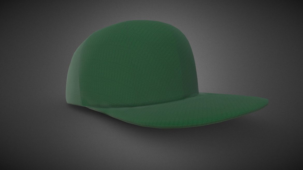 green snapback cap 3d model