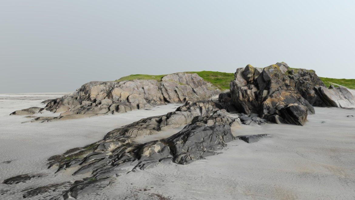 isle of mull beach rock formation 3d model