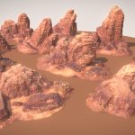 Low poly Canyon Desert Rock Pack 1 20200821