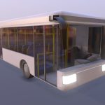 Low poly city bus with interior