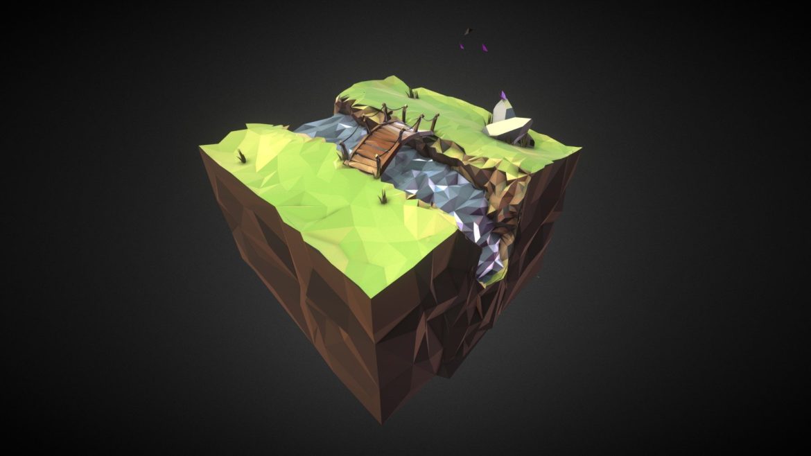 low poly island 3d model