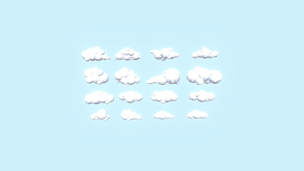 lowpoly clouds 3d model