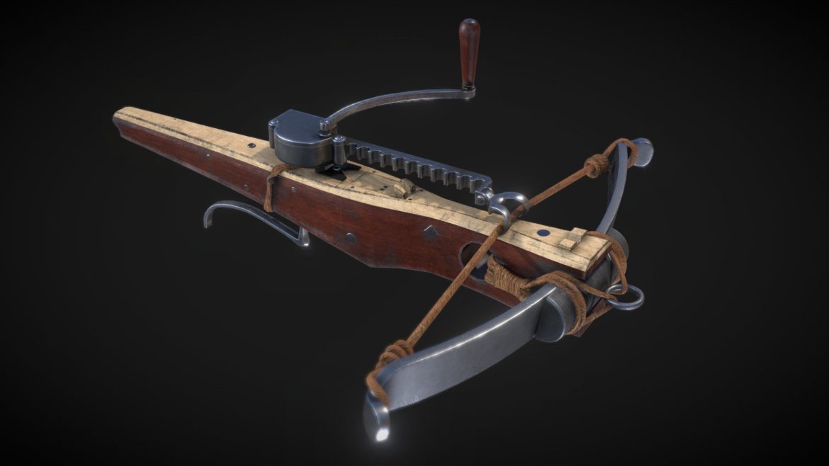 medieval cranequin crossbow 16th century 3d model