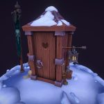 Medieval Toilet Store 3d Model - Highly detailed medieval toilet 3D model for historical game environments and architectural visualization, featuring aged wood and stone textures.