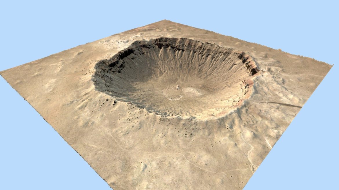 meteor crater 3d model