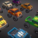 Monster Truck Set – Low Poly