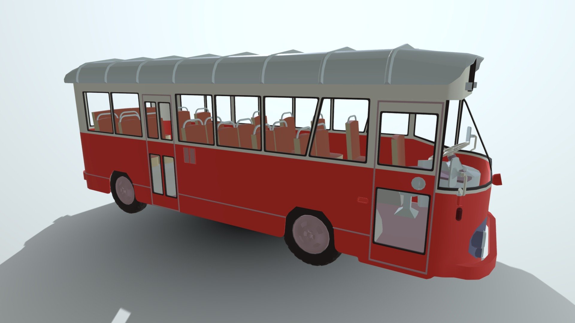 Oldschool Lowpoly Bus