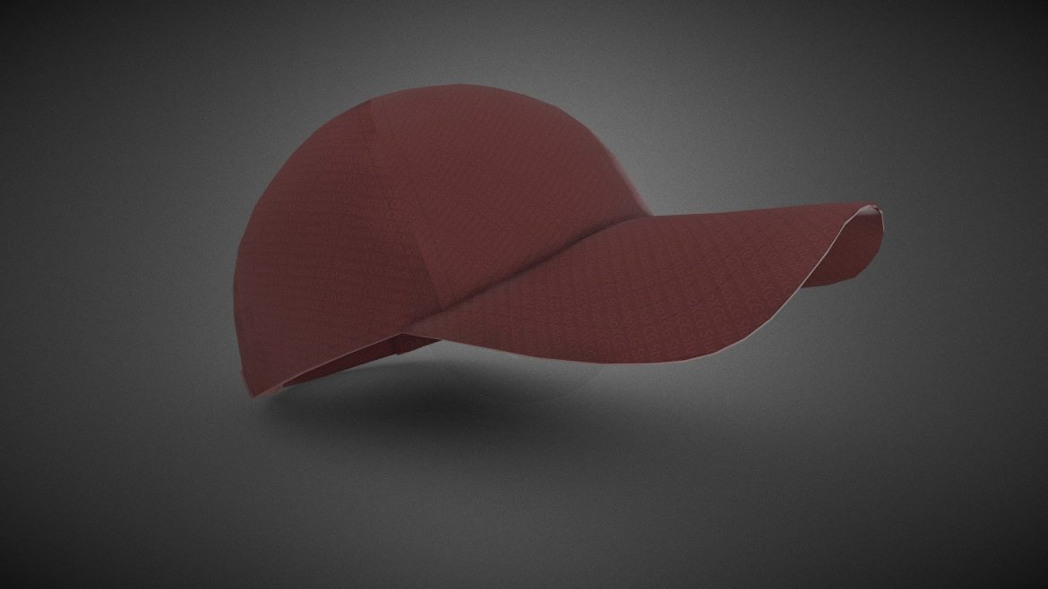 red basketball hat 3d model