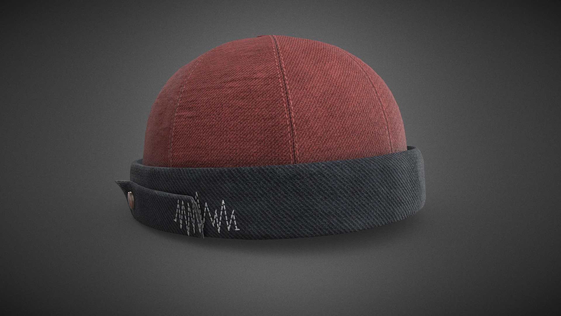 Red Jeans Brimless Cap