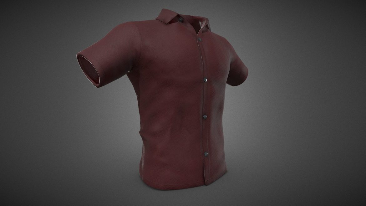 red summer shirt 3d model
